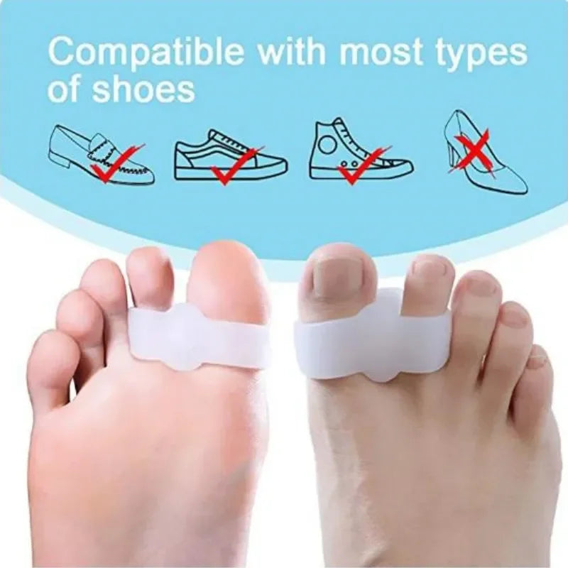 1 Pair Silicone Two Hole Toe Separator Gel Foot Finger Protector Bunion Orthopedic Hallux Valgus Guard Straightener Pedicure