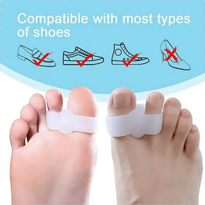 1 Pair Silicone Two Hole Toe Separator Gel Foot Finger Protector Bunion Orthopedic Hallux Valgus Guard Straightener Pedicure