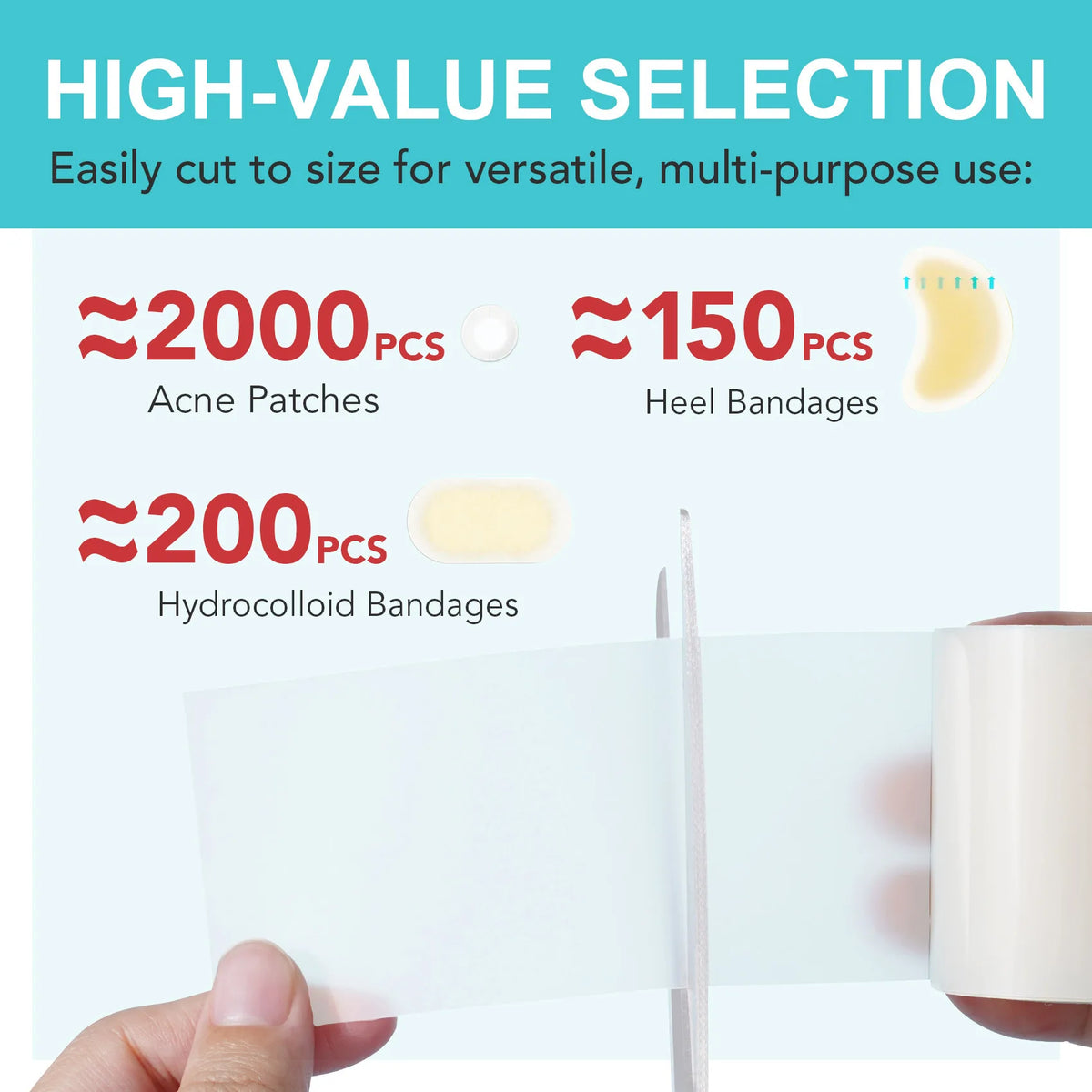 1 Roll Hydrocolloid Band Aid Dressings For Effective Wound Care Extra Thin Soft Waterproof Self-Adhesive Scar Cover Tape