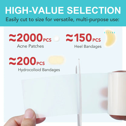 1 Roll Hydrocolloid Band Aid Dressings For Effective Wound Care Extra Thin Soft Waterproof Self-Adhesive Scar Cover Tape
