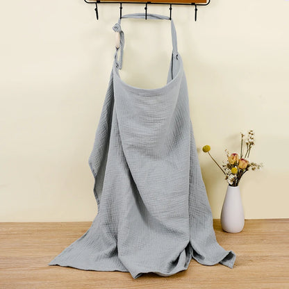 100% Cotton Mother Outing Breastfeeding Cover Muslin Baby Feeding Nursing Shawl Adjustable Privacy Apron Stroller Blanket