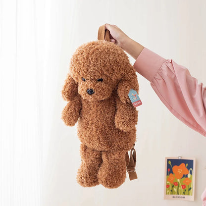 Cute Teddy Dog Backpacks Stuffed Animal Poodle Bag Girls Shoulders Bags Plush Student Schoolbags Backpack Puppy Toys for Boy