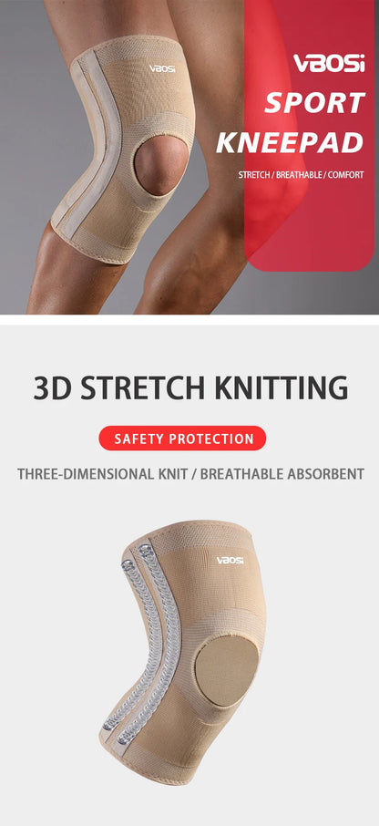 1 Pc High Elasticity Knee Support Brace Open Patella with Spring Bars