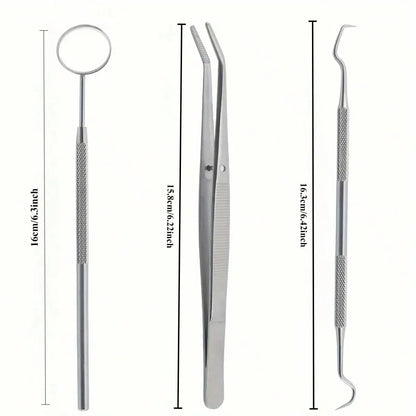 Premium Stainless Steel Dental Care Kit - Complete Oral Hygiene Set with Teeth Cleaning Tools & Whitening Tools for Daily Use