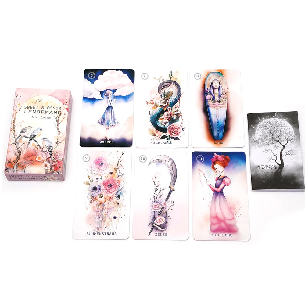 Sweet Blossom Lenormand Lenormandkarten auf Deutsch 36 Karten plus 2 zusätzliche Karten Im Booklet werden ausführlich die Geschi