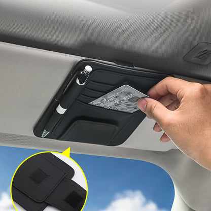 JFBONIN Car Sun Visor Organizer Multi-Pocket Business Card Storage Management Sunglasses Holder Visor Accessories Auto Interior