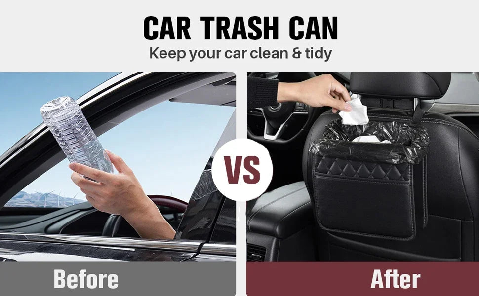 Car Organizer Multi-functional Car Seat Storage Bag Waterproof Hanging Car Seat Organizer Garbage Bag Suitable for Most Car