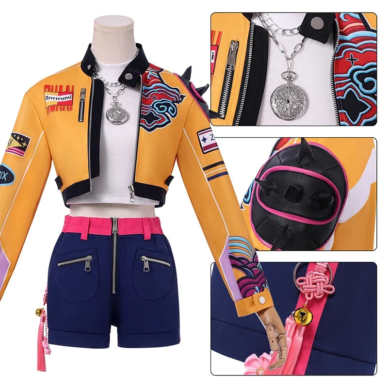 KPop Rumi Cosplay Costume Wig Women Girls Halloween Carnival Comic-con Party Role Playing Outfits