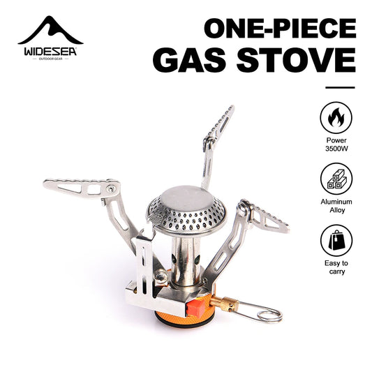 Widesea One-Piece Gas Stove 3500W Aluminum Alloy Portable Camping Stove Easy to Carry for Outdoor Cooking Hiking Backpacking