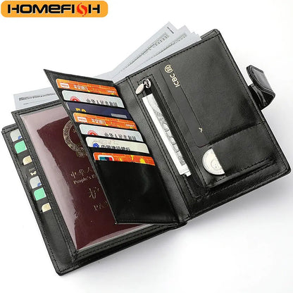 HOMEFISH Stylish Travel Passport Bag Multi-Card Card Holder Portable Multi-Function Men's Wallet