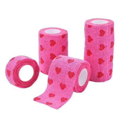 Pet Dog Cat Medical Breathable Elastic Bandage Non-woven Pet Self Adherent Wound Outdoor Retractable Sports Tape Dog Accessories