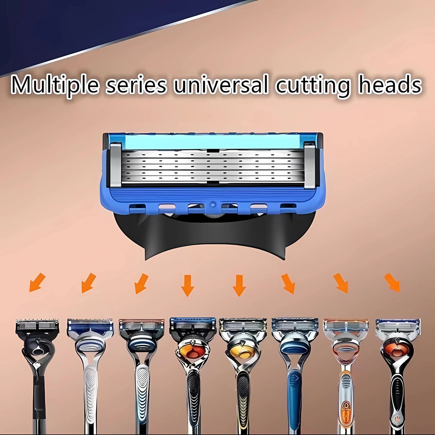 Manual Shaving For Men Replace Head Five Layer Blade Eight Comfortable Shaving Blades The Latest Blue No Skin Damage Uncharged