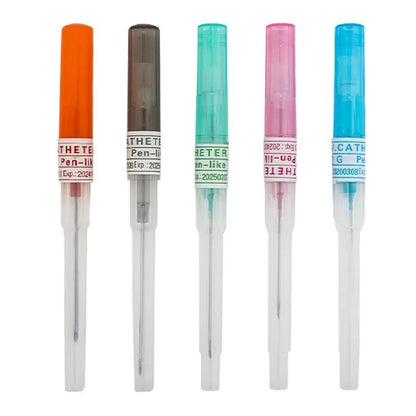 KIYUE 50pcs IV Cannula Pen Type Intravenous Injection Catheter 20G 22G 24G 26G Veterinary Suppliers
