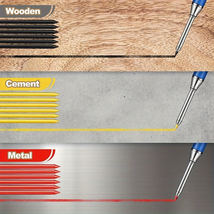 Solid Carpenter Pencils Set with 16Refills, 2.8mm Deep Hole Mechanical Pencil Marker Construction Pencils Woodworking Drafting