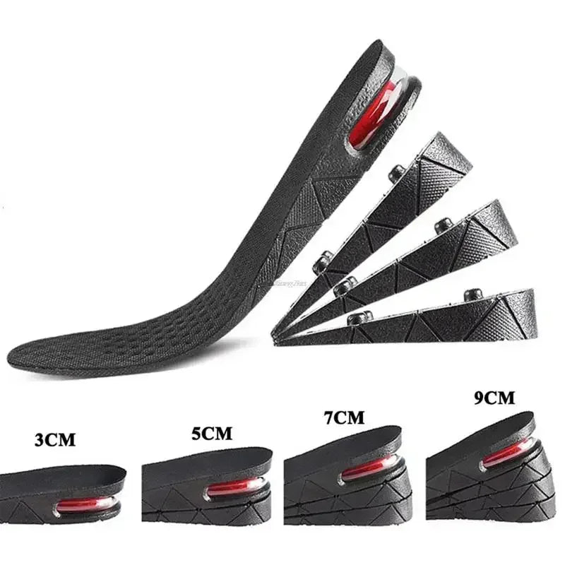 Adjustable Height Increase Insoles 3-9cm Air Shoe Cushion Insert Invisible Variable Insole for Men And Women Taller Support Pad