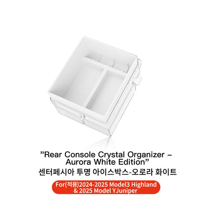 YZ For Tesla Model 3 Highland 2024 Model Y Juniper 2025 Storage Box Center Armrest Hidden Box Cup Holder Organizer Accessories