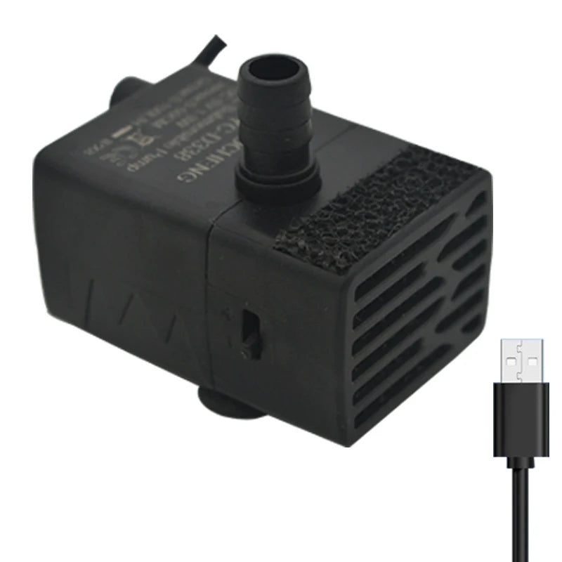 Ultra Quiet USB Aquarium Fish Tank Filtration Pump Mini Pet Fountain Submersible Adjustable Flow Water Circulation Pump 5V