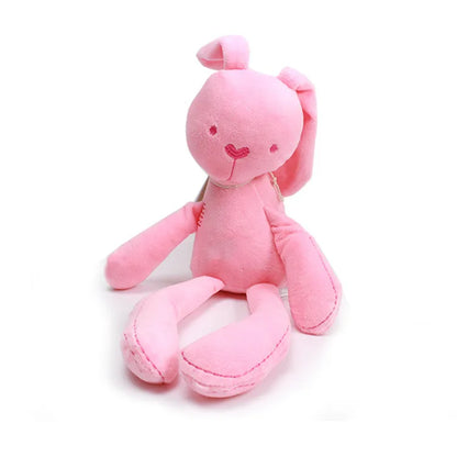 Baby Plush Rabbit Hand Puppet Soft Crib Stroller Infant Sleep Soothing Doll Mobile Pram Kids Hanging Ring Toys For Children Gift