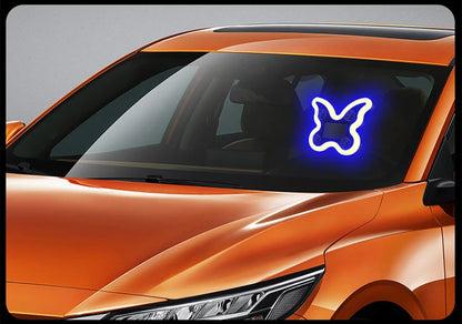 Universal Solar Atmosphere Light Heart-shaped Dynamic Gradient LED Fit Car Interior Ambient Light Decoration Accessory RGB