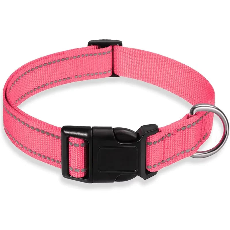 Dog Collar Adjustable Soft Neoprene Padded Nylon Pet Collars with Buckle for Medium Dogs Puppy Walking Necklace Harness Necklace