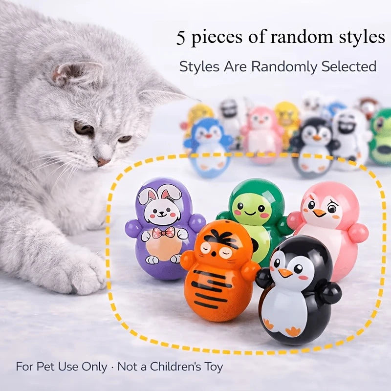 5pcs Self-Rolling Tumbler Cat Toy: Battery-Free, Automatically Rolls to Amuse Your Cat—A Fun Pet Toy to Keep Them Entertained