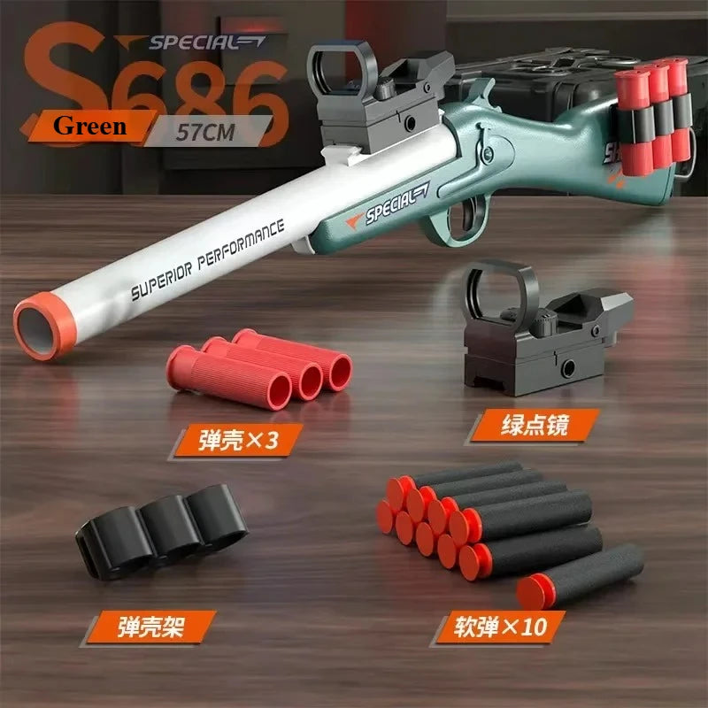 S686 Throwing Shell Toy Gun Soft Bullet Airsoft Launcher Outdoor Sports CS Game Pistola Shooter Fun Toy for Boys Gift