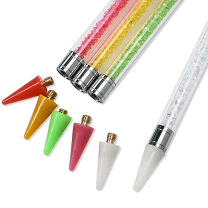 LINMANDA Rhinestone Dotting Tool Double Ended Rhinestone Dotting Crayon Rhinestone Application Tool Suitable for Home DIY