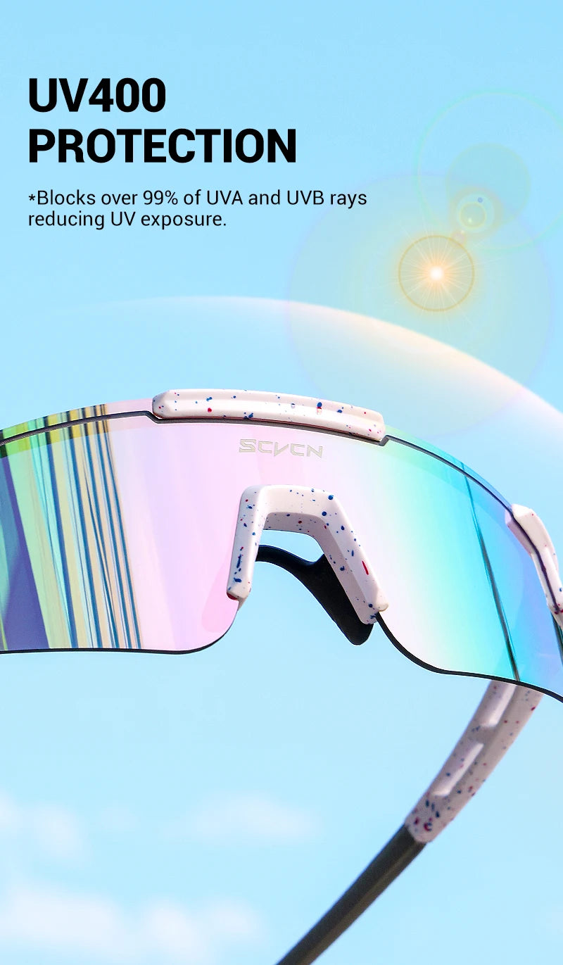 SCVCN New Men Bicycle Sunglasses Women Outdoor Cycling Glasses MTB Driving Bike Eyewear Sports Running Hiking UV400 Goggles