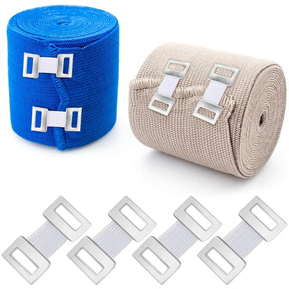 10/20/30Pcs Replacement Elastic Bandage Wrap Stretch Metal Clips Fixation Clamps Hooks First Aid Kit for Sport White/Coffee