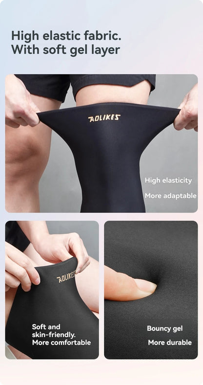 AOLIKES 1PCS Hot and Cold Relief Gel Knee Sleeve,Heat or Ice Therapy for Knee Relief,Contoured Hydrogel Design for Comfort