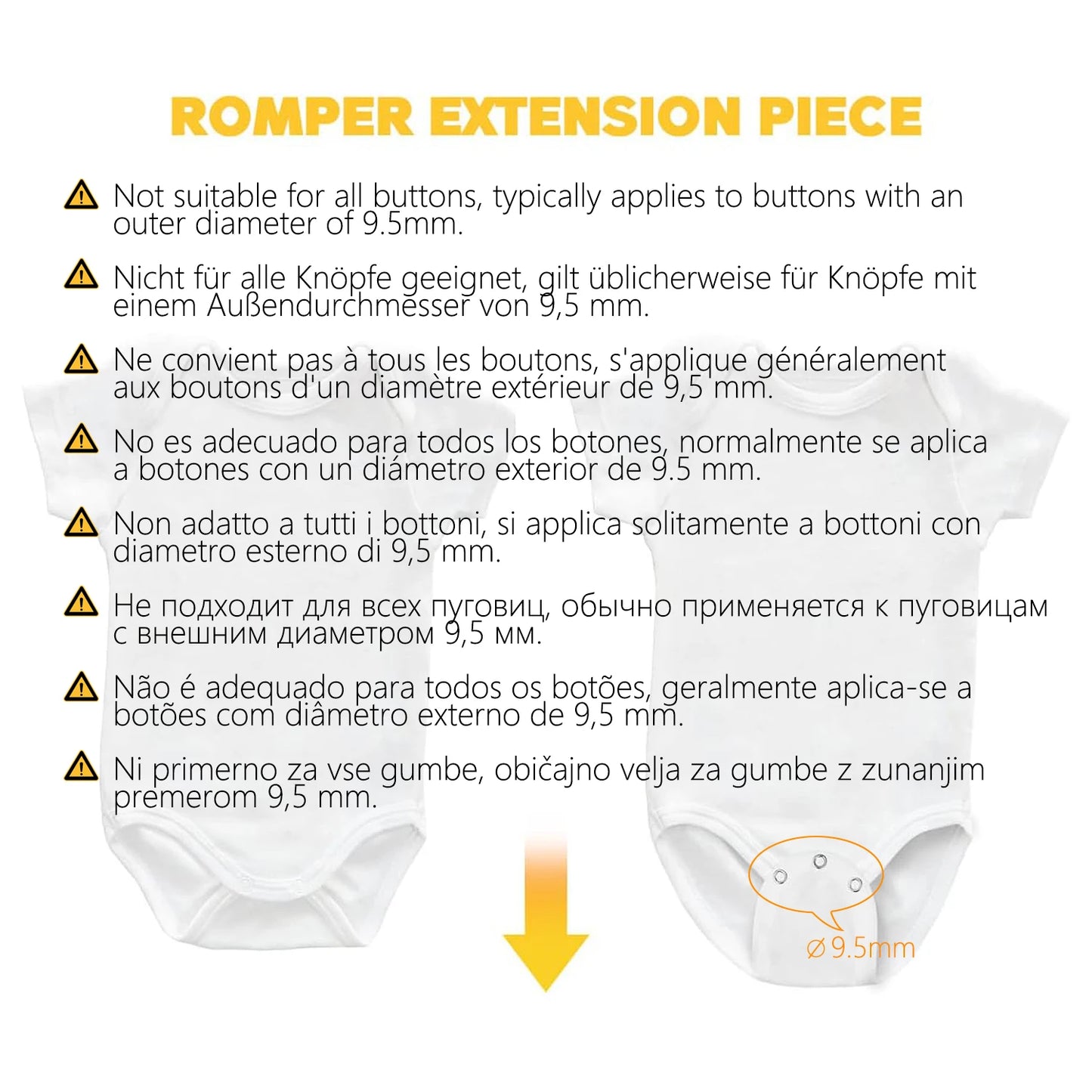 2/4/6/8/10pcs Baby Bodysuit Extender for Baby Boys Girls Kids Romper Crotch Extenter Bodysuit  Diaper Romper Lengthen Extend