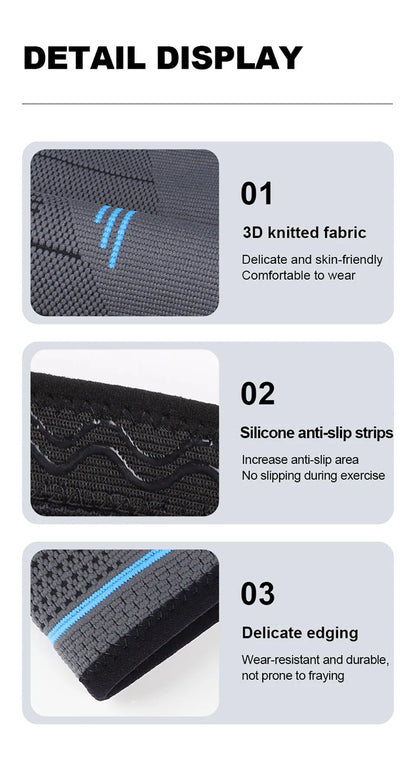 GTUBIKE 1PCS Compression Knee Support Sleeve Elastic Knee Pads Brace Springs Gym Sports Protector Basketball Volleyball Run