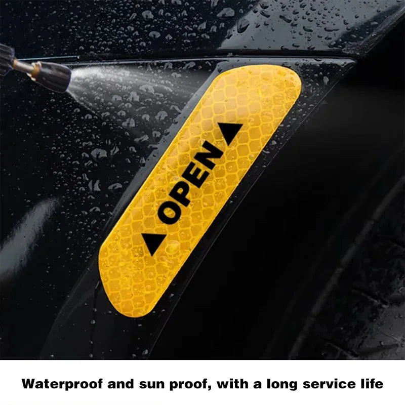 Night Reflective Car Door Sticker Safety Opening Warning Reflector Tape Decal Auto Accessories Exterior Interior Reflector Amagi