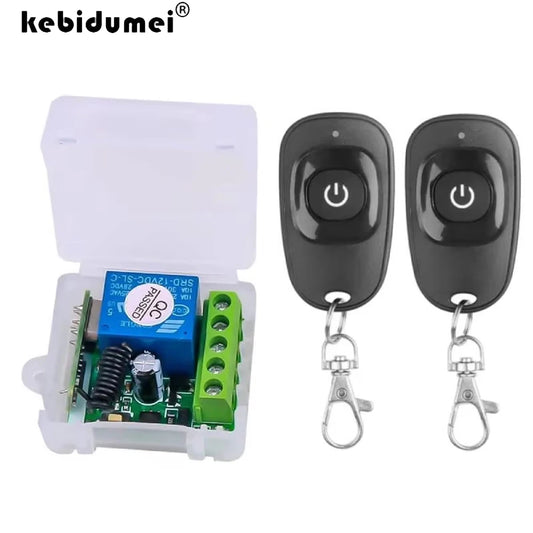 DC12V 433MHz RF Wireless Remote Control Switch 2 Channels Relay Receiver Diy Control for Garage Door Curtain Motor Light