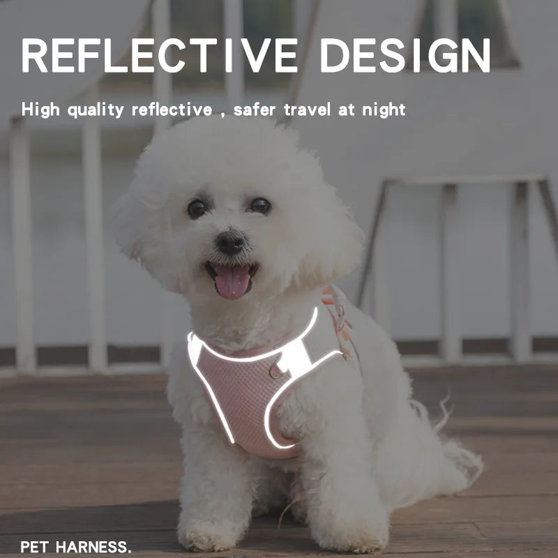 Pet Dog Harness and Leash Set for Small Medium Dogs Outdoor Walking Reflective Cat Vest Harness Chihuahua Yorkie Pet Supplies
