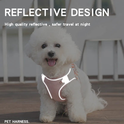 Pet Dog Harness and Leash Set for Small Medium Dogs Outdoor Walking Reflective Cat Vest Harness Chihuahua Yorkie Pet Supplies