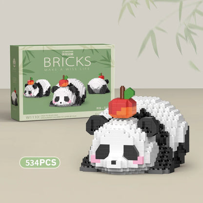 Cute Panda Micro Building Blocks Microparticle Animal Huahua Doll Building Block Brick Toys for Children Girls Birthday Gifts