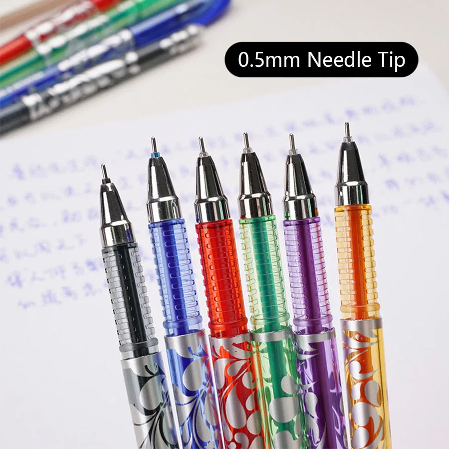 36pcs/set 6 Colors Neutral Erasable Pen,Blue/black/red/green/orange/purple Ink Writing Gel Pens Washable HandleSchool Stationery
