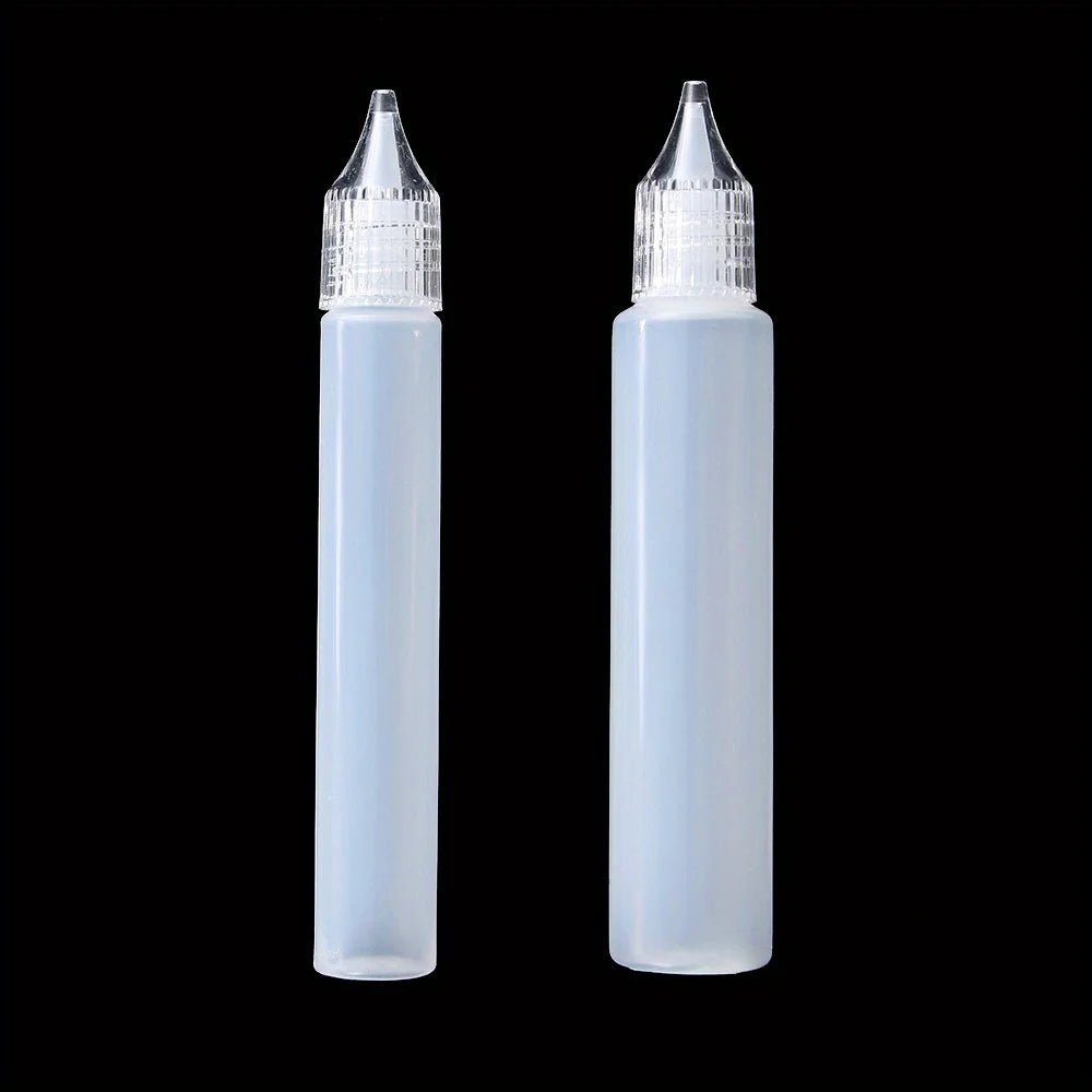 5Pcs/set 15ml/30ml White Plastic Glue Applicator Needle Squeeze Bottles For Paper Quilling DIY Craft Supplies