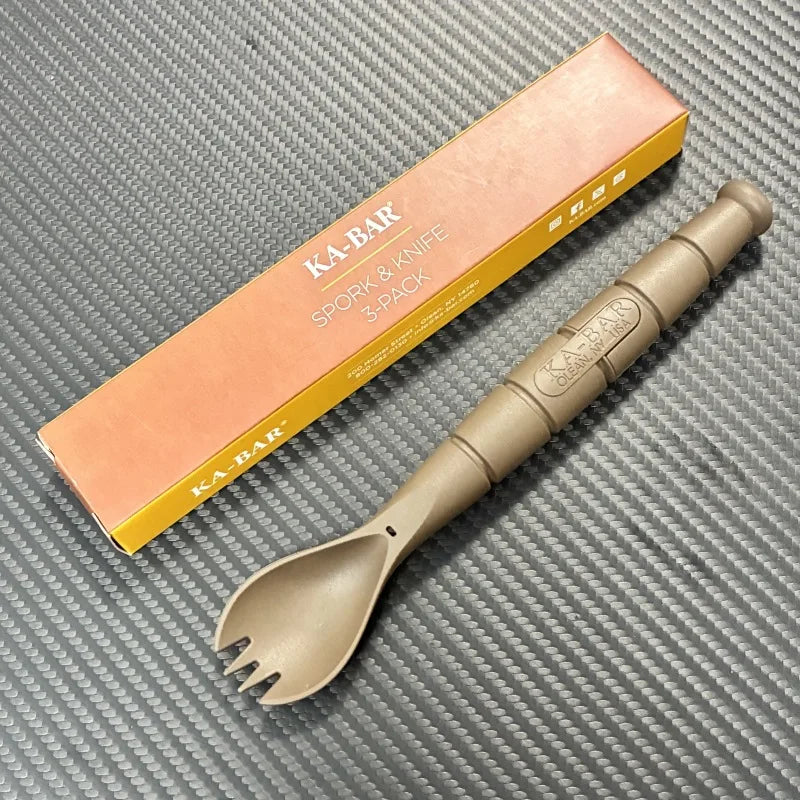 Tactical Mini Cutlery Set EDC Outdoor Multi-Function Tool Fork Spoon Knife Combo Camping Hiking Essential Gear