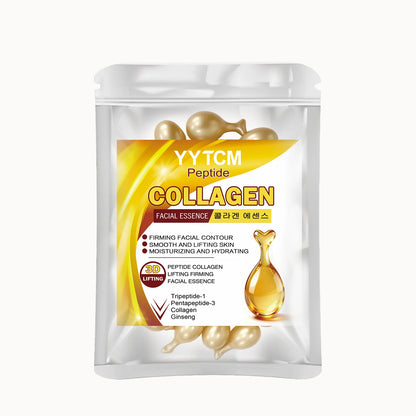Polypeptide Collagen Essence Capsules, Moisturizing and Firming Essence, Smooths Skin, Contains Squalane, Fullerene, Ginseng Extract, Deep Hydration (0.34Gx30 Capsules)/Bag-1 Bag