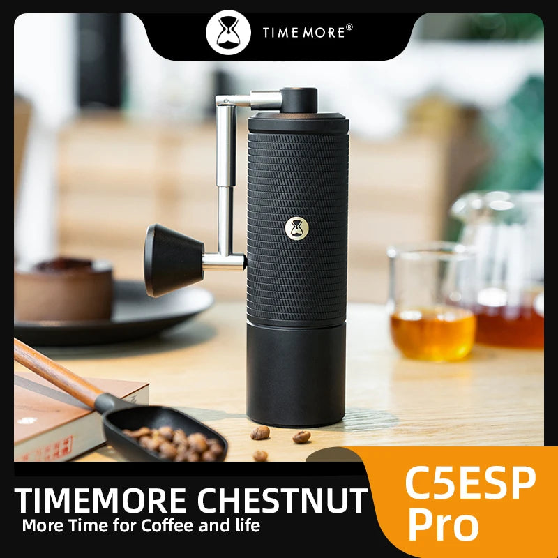 TIMEMORE Chestnut C5 ESP PRO Espresso Manual Hand Coffee Grinder Adjustable Steel Core Burr SendCleaning Brush OutdoorPortable