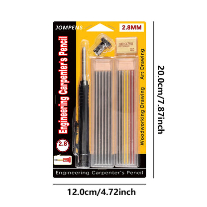 Solid Carpenter Pencil Set Deep Hole Marking Tool Pen Built In Pencil Sharpener Carpenter Lead Core Automatic Pencil Drawing Pen