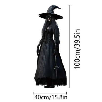 Eerie Bride Skull Halloween Decorative Background; Ghastly Indoor-Outdoor Haunted House Party Accessories.