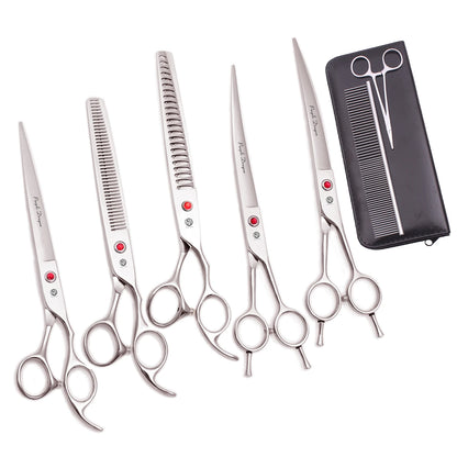 Dog Grooming Scissors Purple Dragon Stainless Gold Professional Dog Shears Scissors To Cut Dog Hair Pet Curved Shears Z3005A
