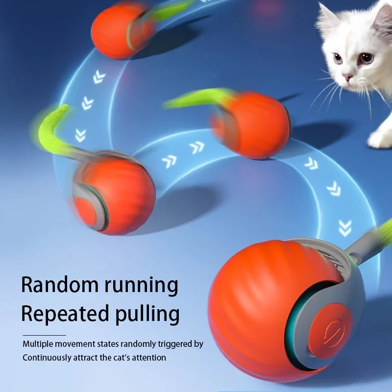 Smart Cat Toys Ball Automatic Interactive Pets Electric Rolling Teaser USB Rechargeable Kitty Moving Bouncing Ball Birthday Gift