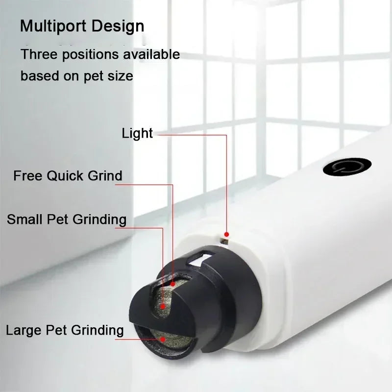 New Electric Dog Nail Clippers Rechargeable USB Charging LED Light Quiet Cat Nail Grinders Pet Paws Nail Grooming Supplies