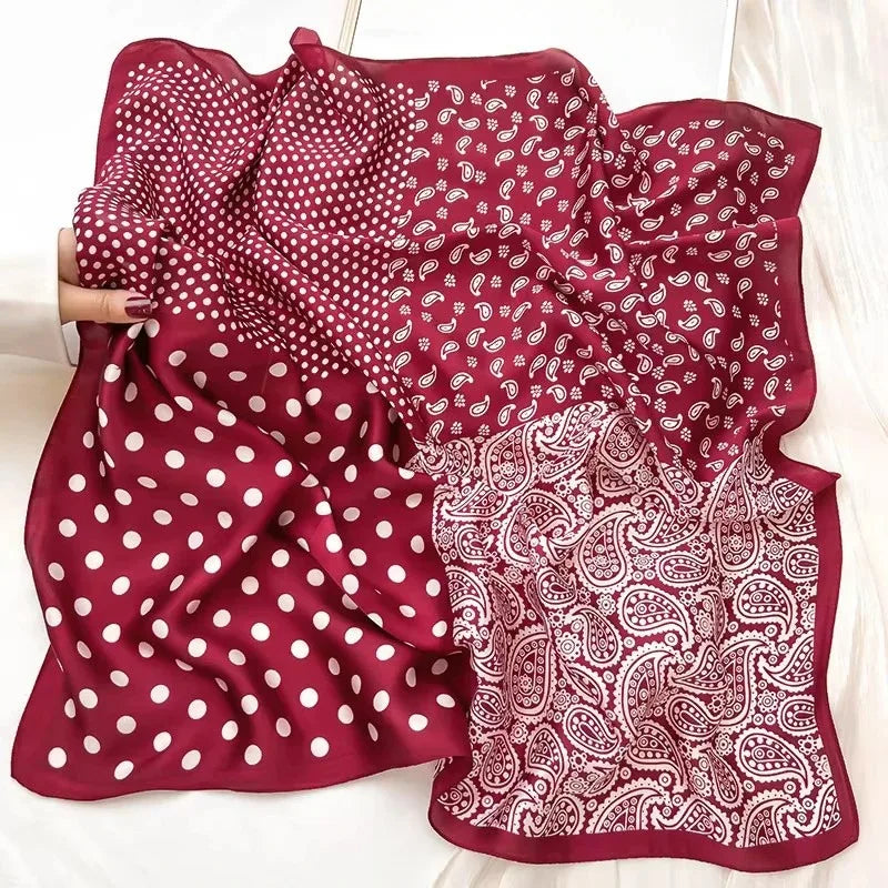 New Fashion Silk Scarf Neckerchief Women's Silk Square Scarf Purse Luxury Scarf for Women Designer Silk Headscarf