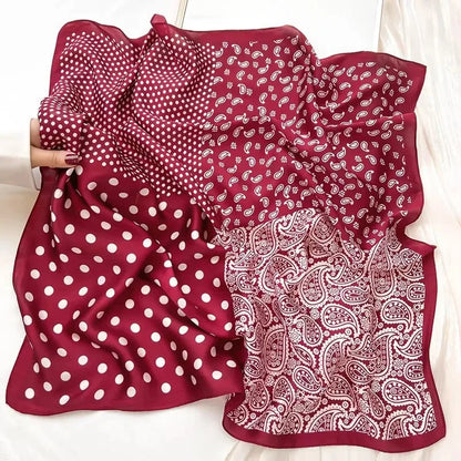 New Fashion Silk Scarf Neckerchief Women's Silk Square Scarf Purse Luxury Scarf for Women Designer Silk Headscarf
