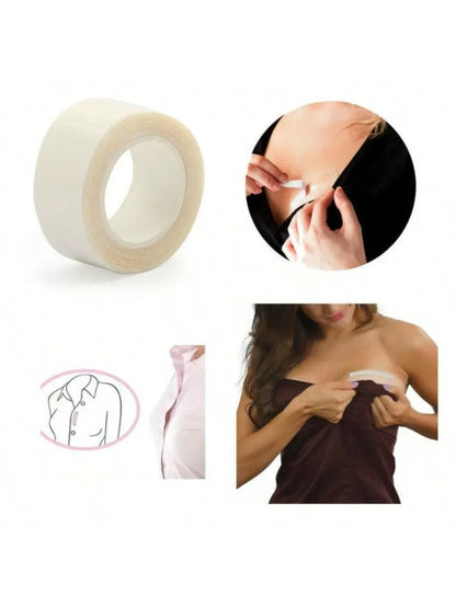 5 Meters/ Roll Waterproof Dress Cloth Tape Double-sided Secret Body Adhesive Breast Bra Strip Safe Transparent Clear Lingerie Ta